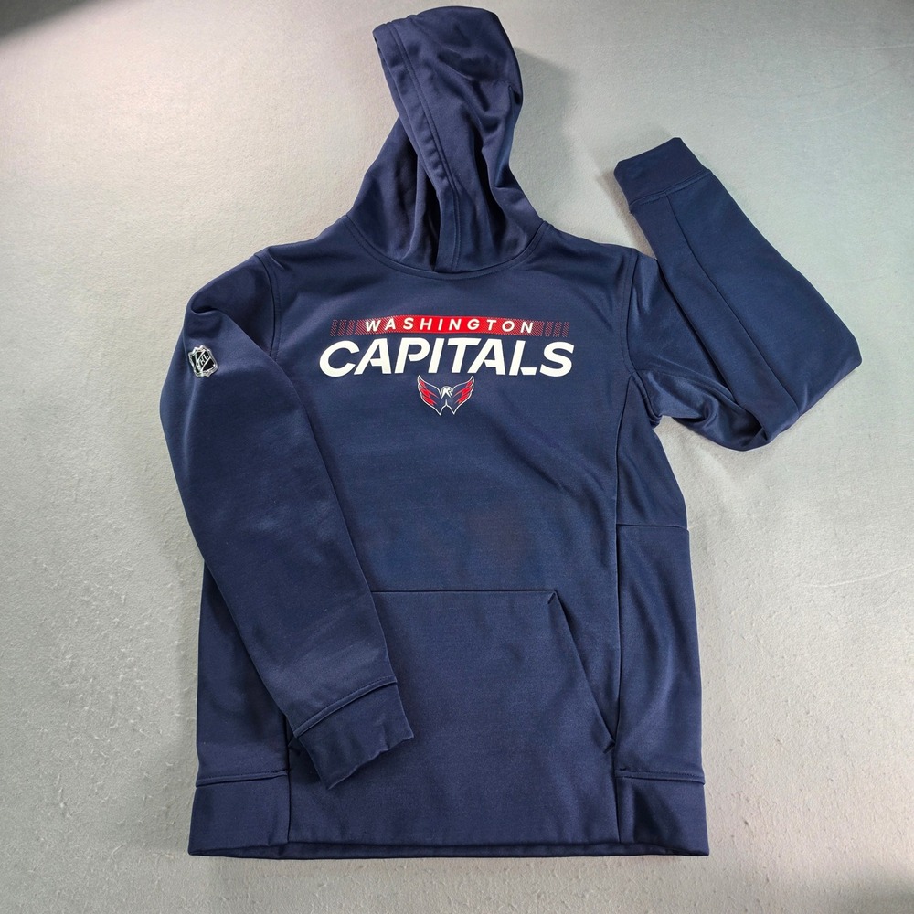 Fanatics NHL Washington Capitals Authentic Pro Hoodie Navy Blue Boy Medium 10/12